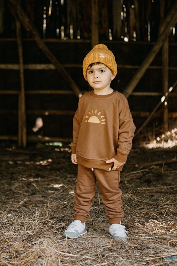 Luna Kids Collection Embroidered Baby & Kids Sweatshirt and Jogger Set