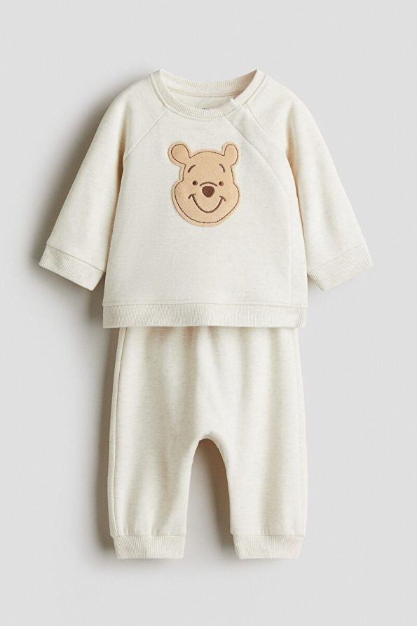 H&M 2-Piece Appliqued Sweatshirt Set