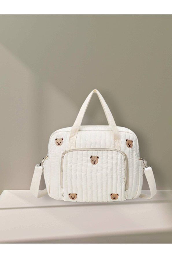 Bohemian Mother & Baby Care Bag with Cute Bear Organizer