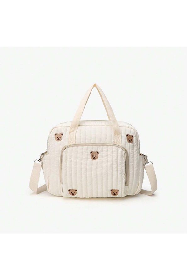 Bohemian Mother & Baby Care Bag with Cute Bear Organizer