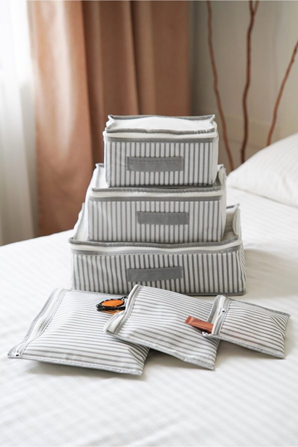 Serstil 6-Piece Baby Care Bag - Gray Rope Pattern