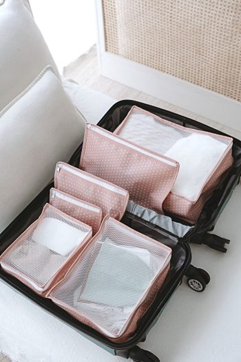 Serstil 6-Piece Baby Care and Organizer Bag Set - Pink Polka Dot