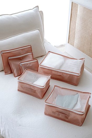 Serstil 6-Piece Baby Care and Organizer Bag Set - Pink Polka Dot