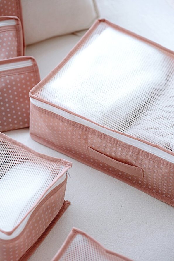 Serstil 6-Piece Baby Care and Organizer Bag Set - Pink Polka Dot