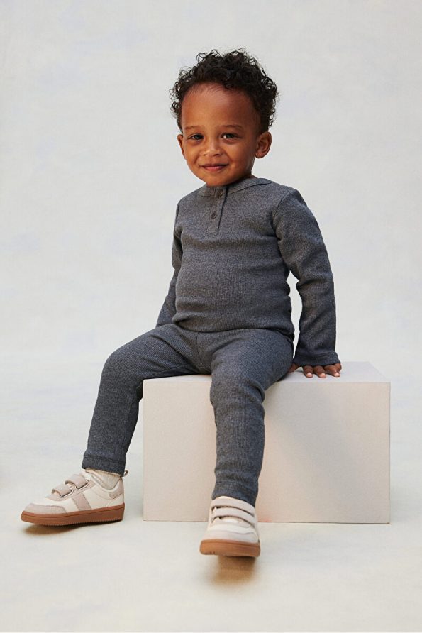 H&M Set of 2 Cotton and Ribbed Leggings