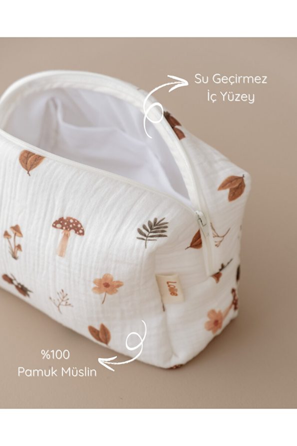 Lollie Baby&Kids Muslin Diaper Bag, Waterproof Interior - Forest