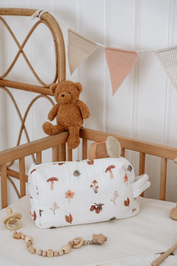 Lollie Baby&Kids Muslin Diaper Bag, Waterproof Interior - Forest