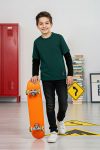 Trendyolmilla Kids Emerald Green Boys 100% Cotton Printed Regular Knit T-Shirt