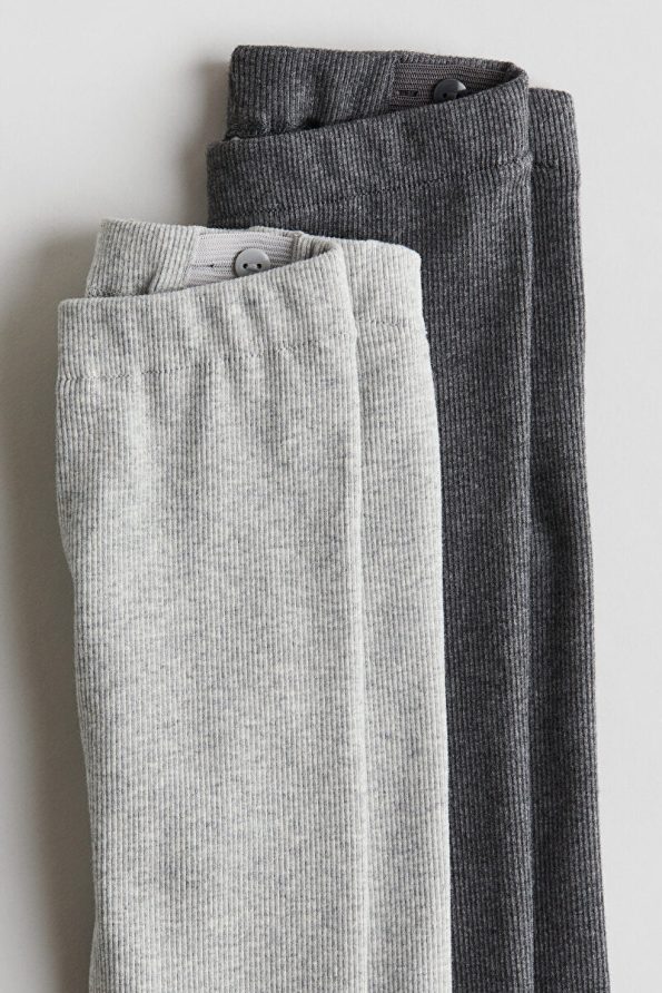 H&M Set of 2 Cotton and Ribbed Leggings