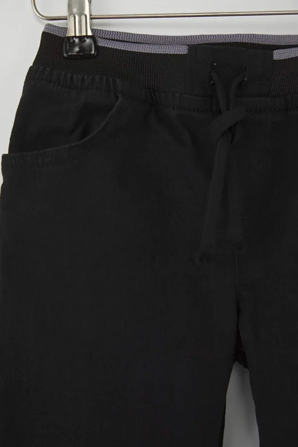 Trendyolmilla Kids Black Boys' Elastic Waist 100% Cotton Straight Denim Jeans