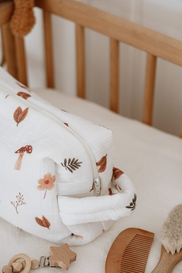 Lollie Baby&Kids Muslin Diaper Bag, Waterproof Interior - Forest