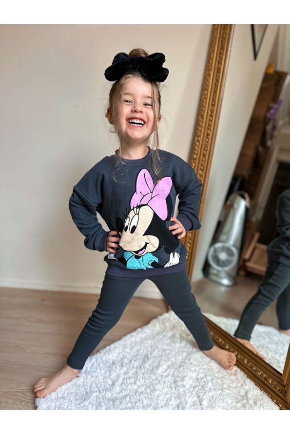 Yigit Boutique Minnie Printed Girls' Set
