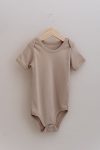 Tuğba Swan Short Sleeve Baby Bodysuit - Pureline Series - Mink