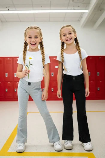Trendyolmilla Kids Black-Grey 2-Pack Girls' Plain Stretch Knit Leggings