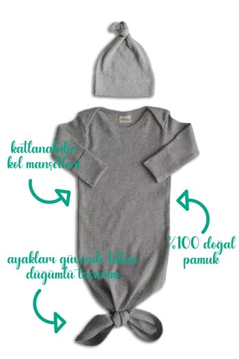 Minuche Ribbed Baby Bodysuit and Beanie Set - 100% Cotton