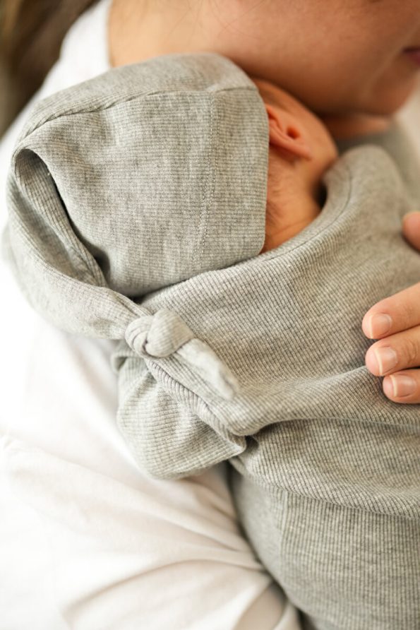 Minuche Ribbed Baby Bodysuit and Beanie Set - 100% Cotton