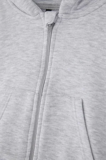 Trendyolmilla Kids Gray Melange Unisex Cotton Hooded Cardigan