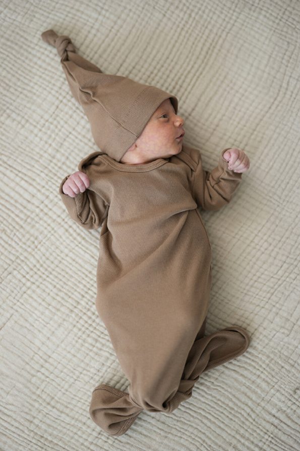 Minuche Ribbed Baby Bodysuit and Hat Set 100% Cotton