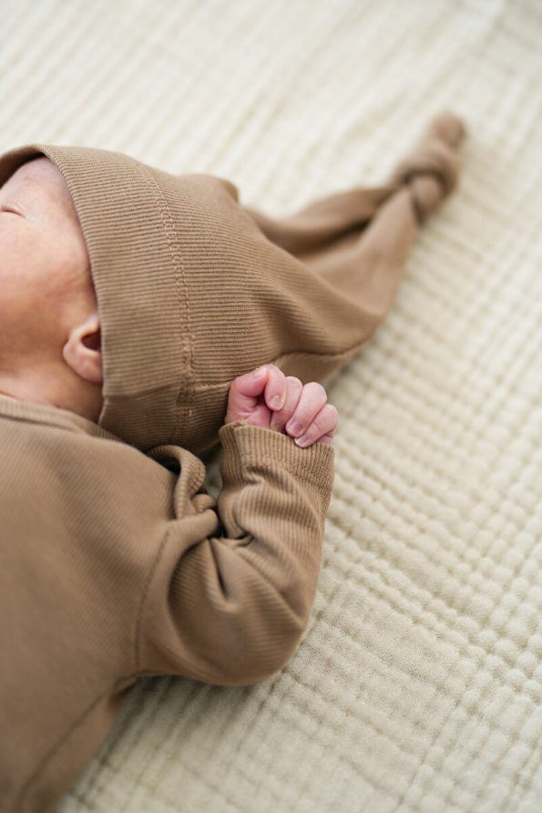 Minuche Ribbed Baby Bodysuit and Hat Set 100% Cotton