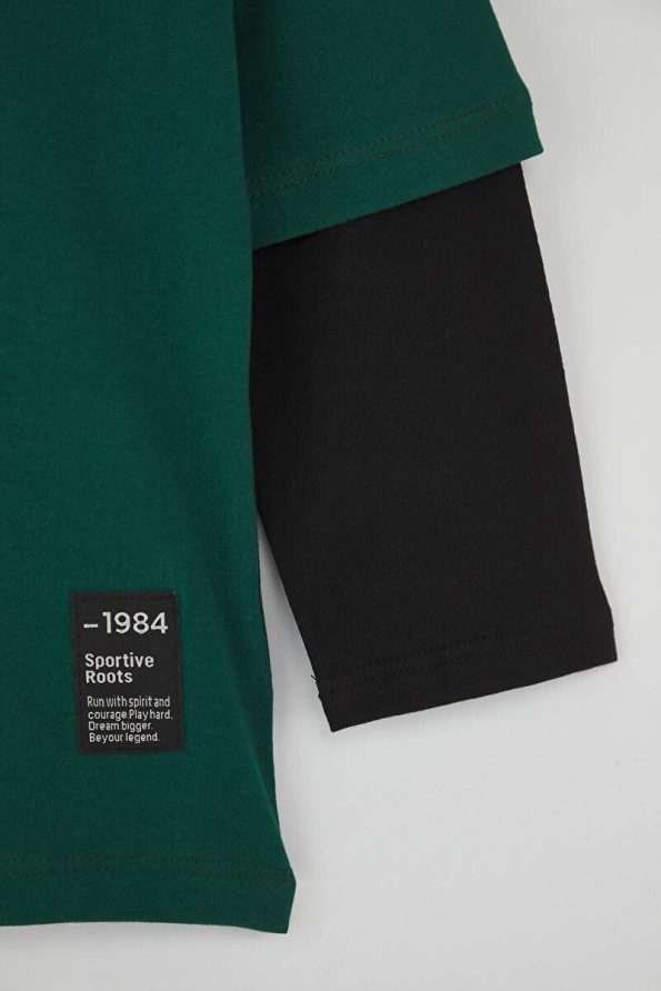 Trendyolmilla Kids Emerald Green Boys 100% Cotton Printed Regular Knit T-Shirt