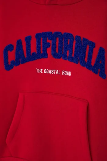 Trendyolmilla Kids Red Unisex Cotton Hoodie with Slogan Print