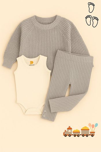 LilJoy Baby 3-Piece Winter Set in Light Gray