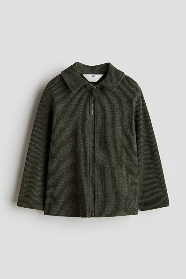 H&M Ribbed Velour Shirt Jacket