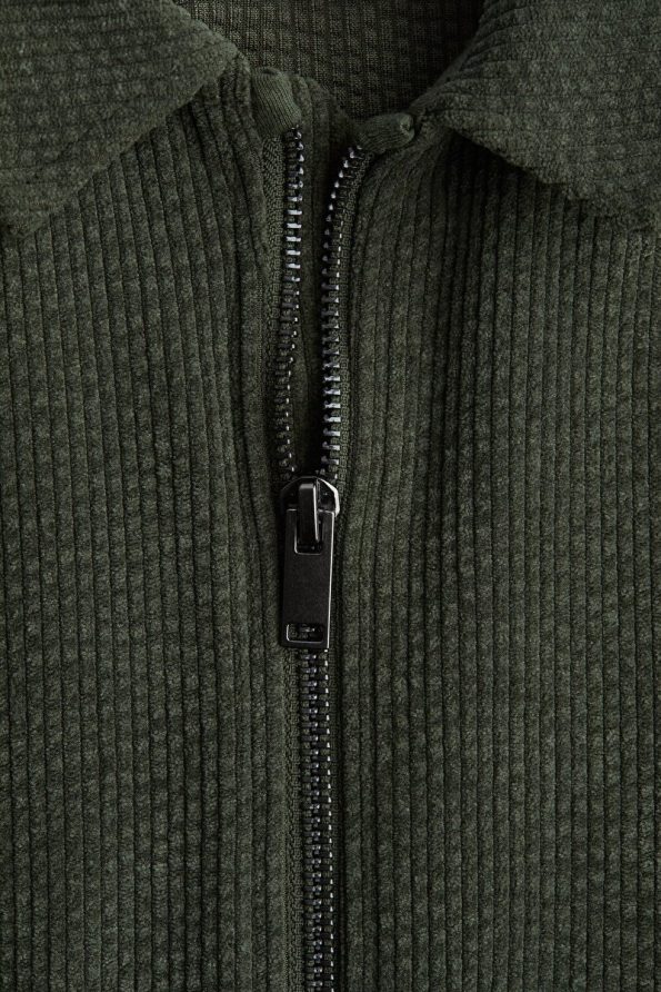 H&M Ribbed Velour Shirt Jacket