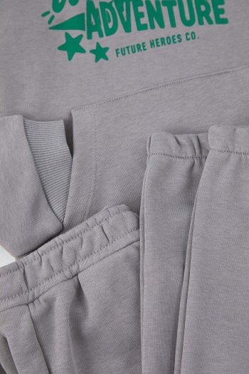 Trendyolmilla Kids Gray Cotton Hoodie Set for Boys