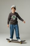 Trendyolmilla Kids Anthracite Cotton Printed Oversized Knit Sweatshirt
