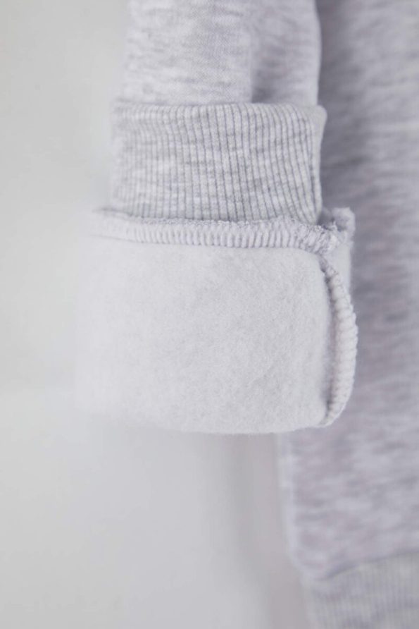 Trendyolmilla Kids Gray Melange Cotton Printed Hoodie for Boys