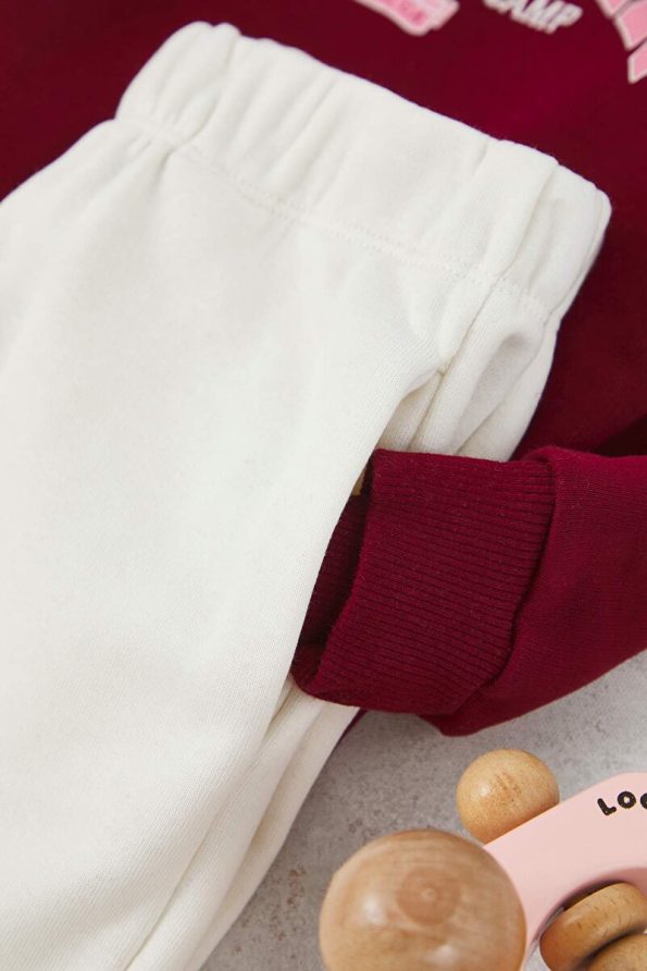 Trendyolmilla Kids Cream Cotton Slogan Printed Polo Collar Set