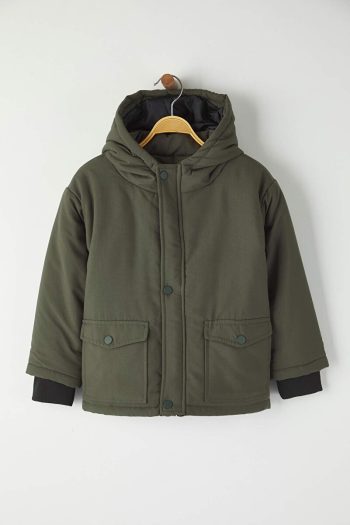 Trendyolmilla Kids Haki Boys Regular Hooded Jacket