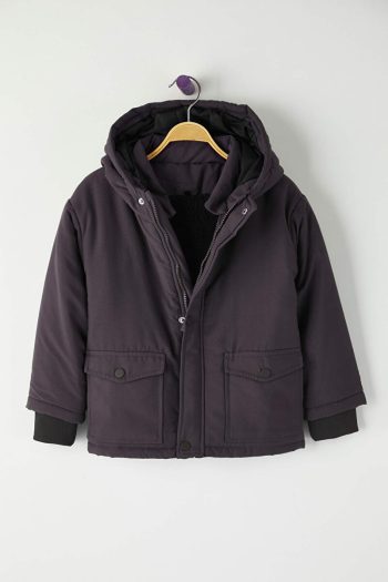 Trendyolmilla Kids Dark Gray Regular Fit Hooded Jacket for Boys