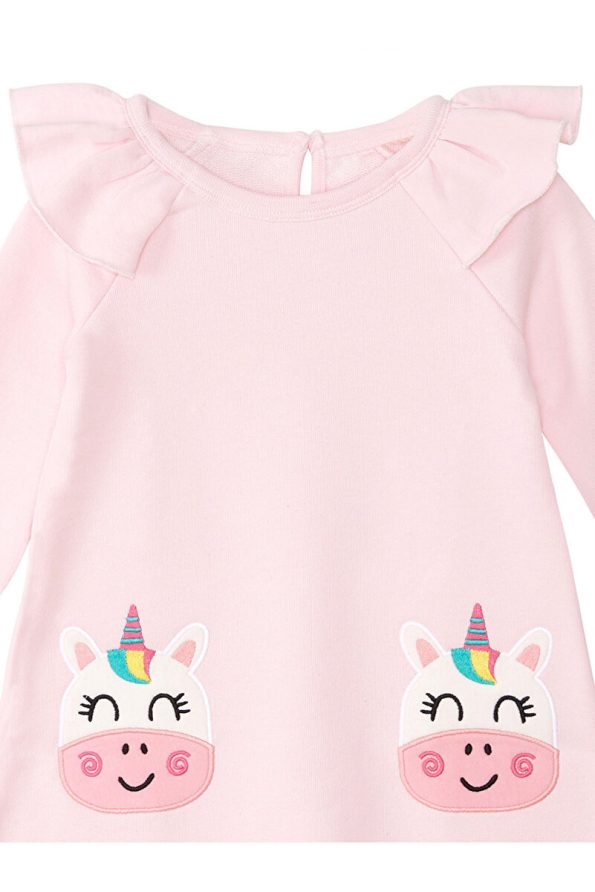 Denokids Cowcorn Pink Girl's Dress