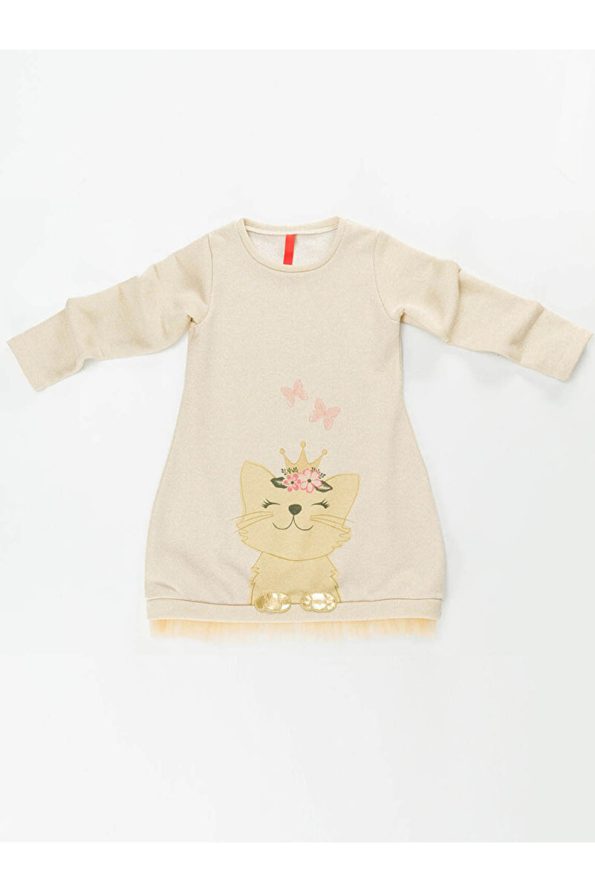 MSHB&G Cat Dream Gold Thread Shiny Dress for Girls