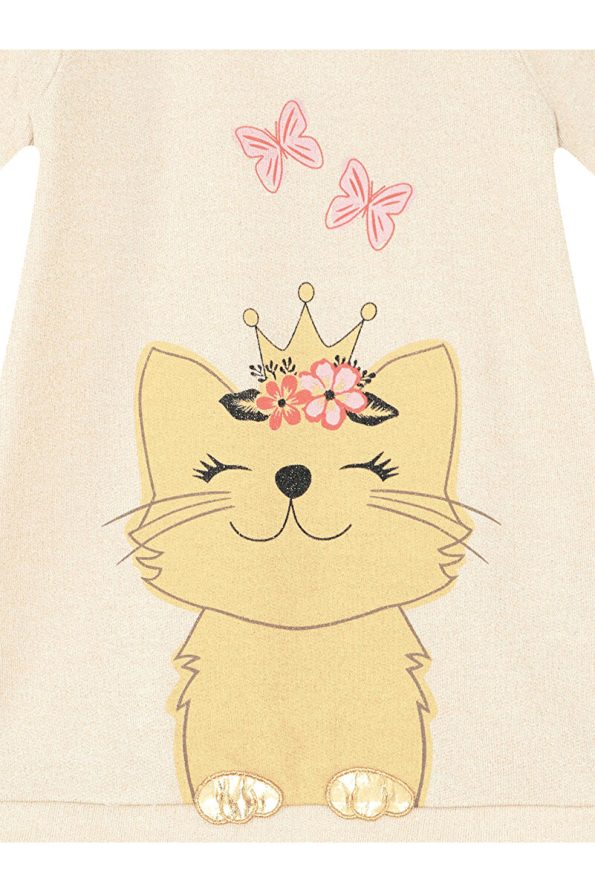 MSHB&G Cat Dream Gold Thread Shiny Dress for Girls