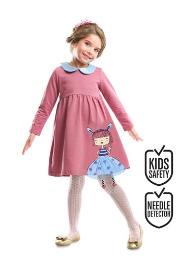 MSHB&G Rabbit Girl Baby Collar Blush Long Sleeve Dress