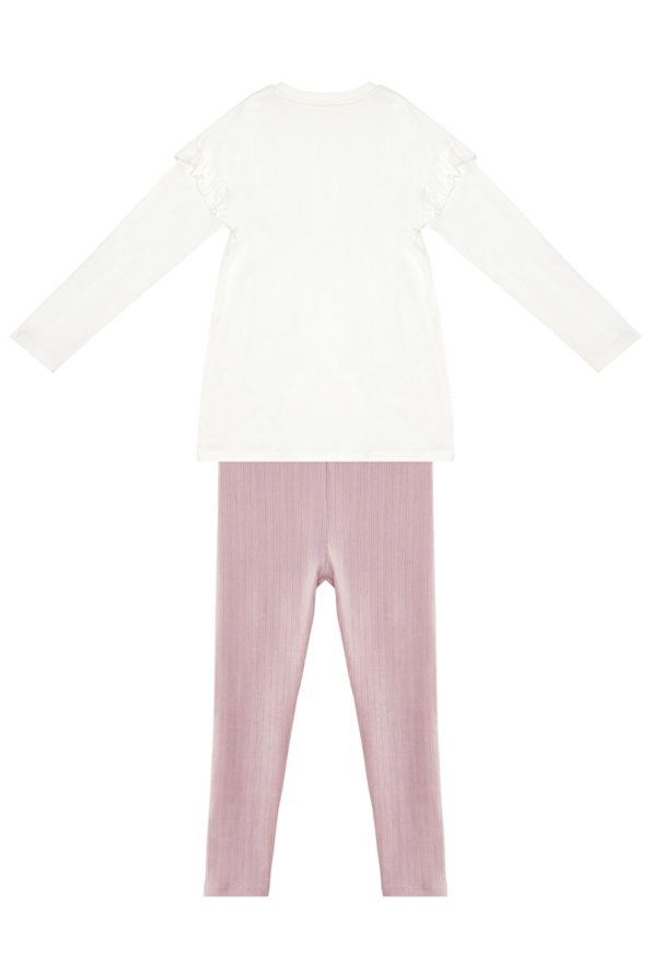Floral Bunny Girl Velvet Leggings and Tunic Set