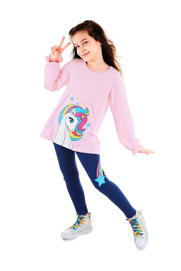 Denokids Rainbow Star Girls T-shirt Tunic Leggings Set