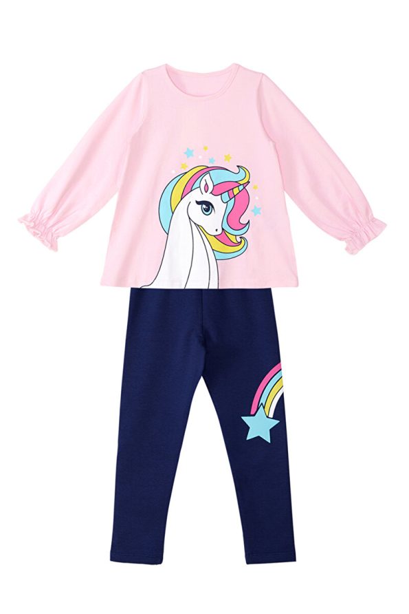 Denokids Rainbow Star Girls T-shirt Tunic Leggings Set