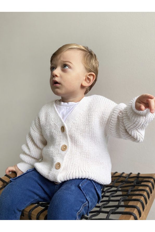 Babily Knit Baby Cardigan - Stretchy Unisex Oversized, 0-5 Years
