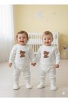 Feyza Cotton Waffle Fabric Animal Print Baby Set