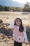 Cherry Embroidered Pink Teddy Vest for Babies and Kids