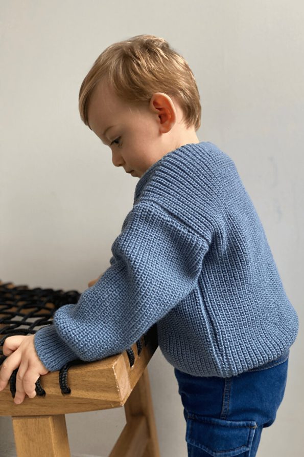 Babily Knit Baby Cardigan - Flexible Unisex Oversized, 0-5 Years