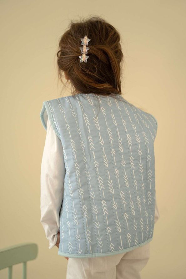 Kirazkids Blue Patterned Plush Baby Vest