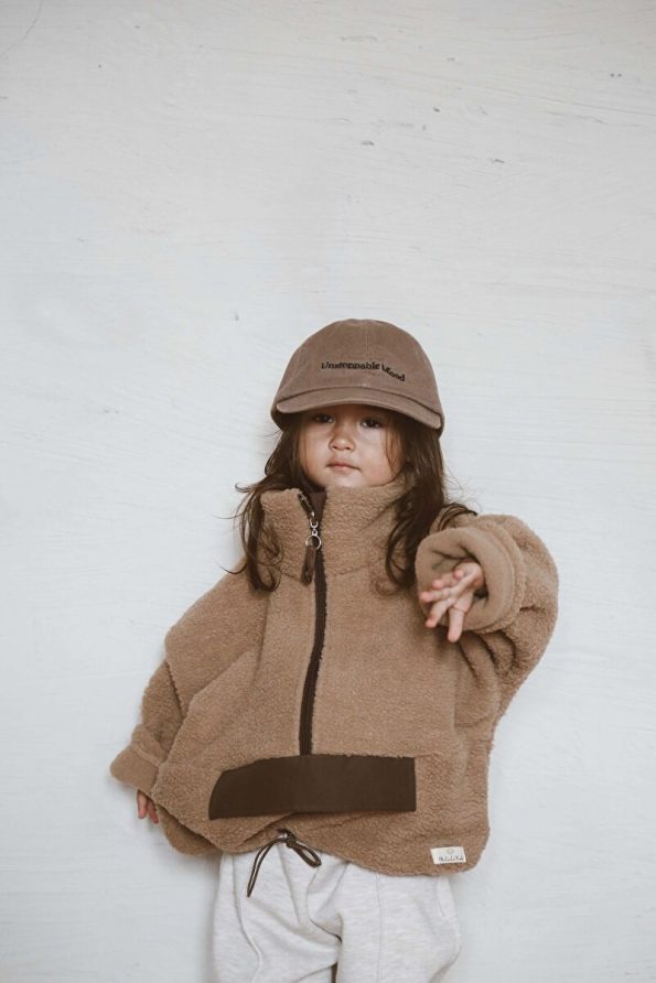OhlalaKoala Milk Coffee Wellsoft Half-Zip Kids Jacket 1-6 Years