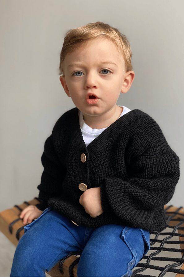 Babily Knitted Baby Cardigan - Flexible Unisex Oversized, Ages 0-5
