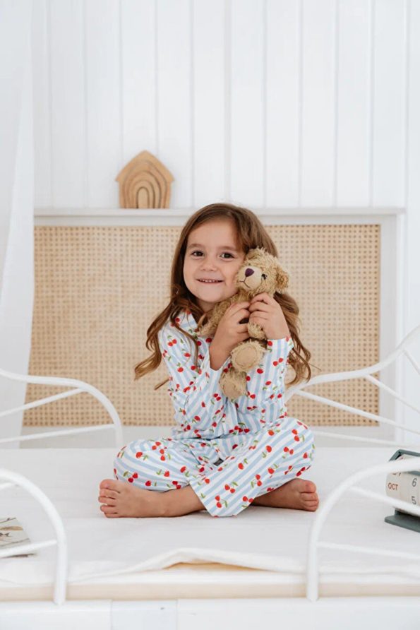 Lilabio Bamboo Fabric Button-Front Girls' Pajama Set