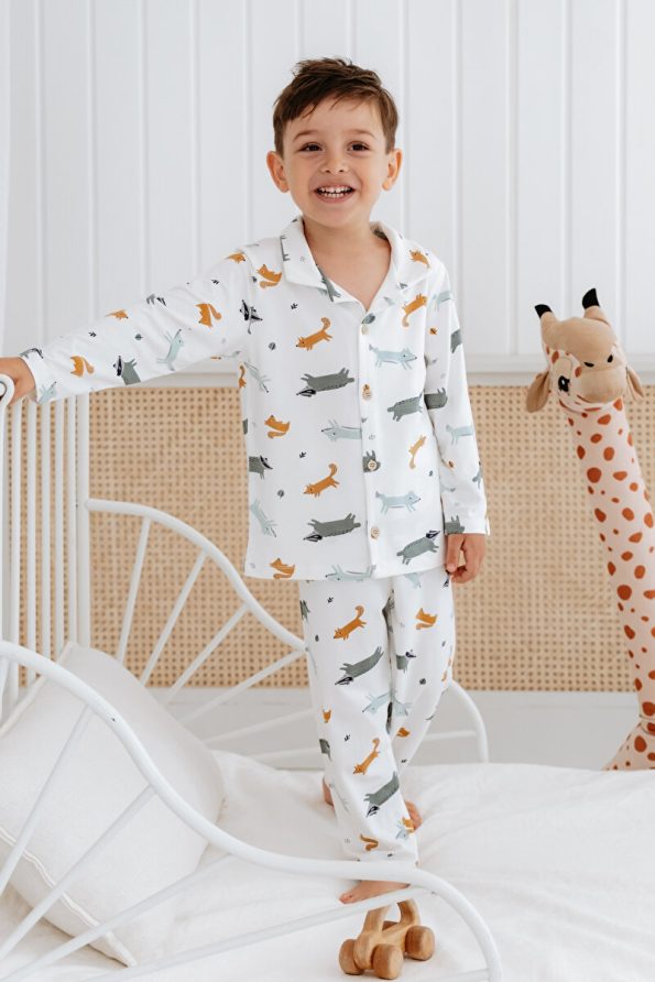 Lilabio Bamboo Fabric Front Button Boys Pajama Set